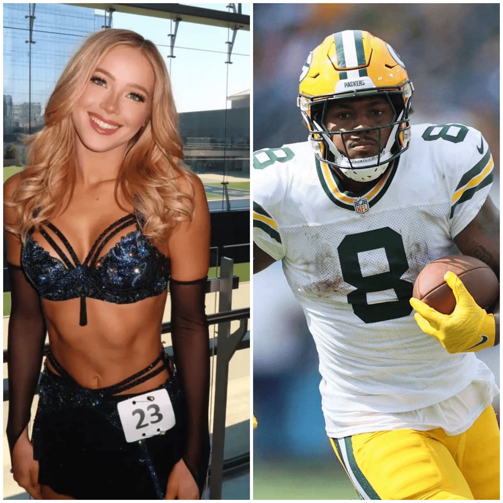 Cover Image for Dallas Cowboys Cheerleader Kylie Dickson Makes a Splash social media when revealing the content of the 8-word “Provocation” that Josh Jacobs  sent to her, making everyone who saw it have the same thought.