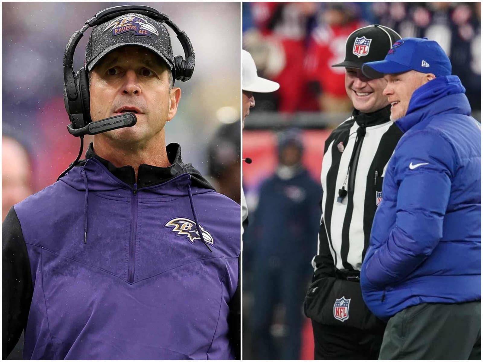 Cover Image for Baltimore Ravens coach John Harbaugh has sparked a social media storm after he called for a change in the refereeing team for the upcoming Buffalo Bills game amid evidence of a $500,000 bribery scandal between the Bills and the NFL’s largest refereeing organization.